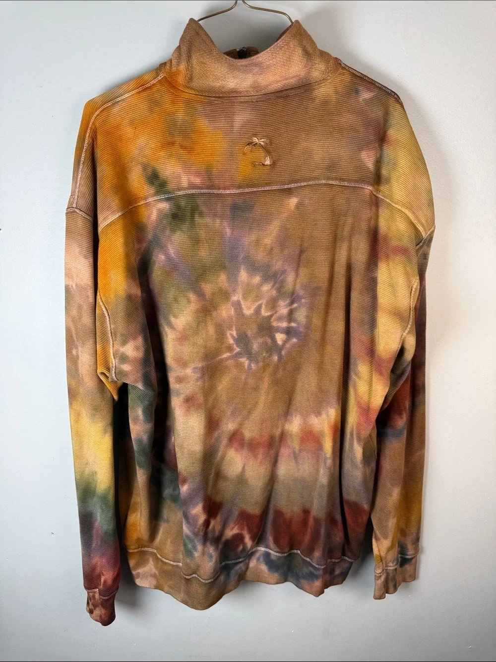 Men's Tie-Dye Half-Zip Sweater - Multi Brown